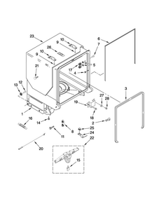 Tub And Frame Parts Diagram and Parts List for MDB7709AWQ0  Maytag Dishwasher