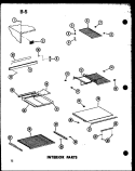 INTERIOR PARTS Diagram and Parts List for TC18D-C P7466005W C Amana Refrigerator