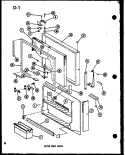 PUPPER DOOR PARTS Diagram and Parts List for TD23D-G P7466006W G Amana Refrigerator