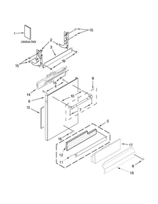 Door Panel Parts Diagram and Parts List for JDB8700AWP3  Jenn-Air Dishwasher