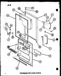 REF DOOR PARTS Diagram and Parts List for TM16G P7553507W Amana Refrigerator