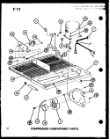 COMPRESSOR COMPARTMENT PARTS Diagram and Parts List for TL18G P7651206W Amana Refrigerator