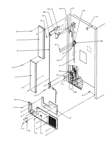 Cabinet Back Diagram and Parts List for TA18R3-P1181705WW  Amana Refrigerator