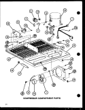 COMPRESSOR COMPARTMENT PARTS Diagram and Parts List for TLI18J P7739006W Amana Refrigerator