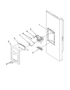 Dispenser Front Parts Diagram and Parts List for JFI2089WES5  Jenn-Air Refrigerator