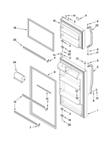 Door Parts Diagram and Parts List for A8TXNGFXW00  Amana Refrigerator