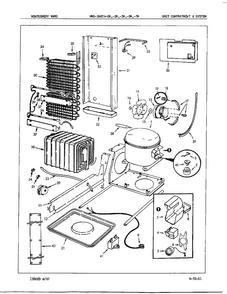 Unit Compartment And System Diagram and Parts List for 24874A  Admiral Refrigerator