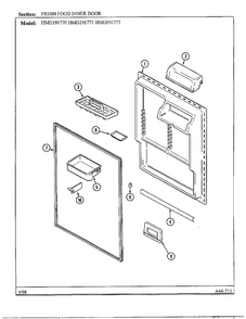Fresh Food Inner Door Diagram and Parts List for HMG191770  Admiral Refrigerator