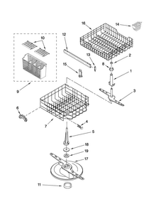 Upper Dishrack And Water Feed Parts Diagram and Parts List for MDB4629AWB0  Maytag Dishwasher