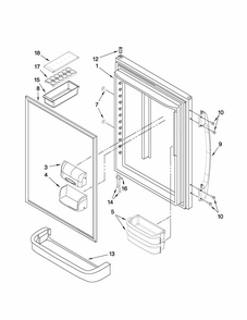 Refrigerator Door Parts Diagram and Parts List for GB6526FEAS5  Maytag Refrigerator
