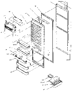 Refrigerator Door Diagram and Parts List for SSD25NB-P1162409W  Amana Refrigerator