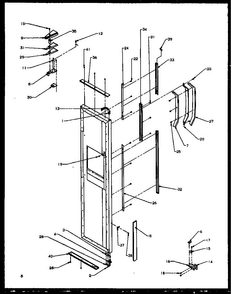 Freezer Door Hinge And Trim Parts Diagram and Parts List for SXD22NW-P1162405WW  Amana Refrigerator