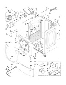 Cabinet Parts Diagram and Parts List for MGDE500WR0  Maytag Dryer