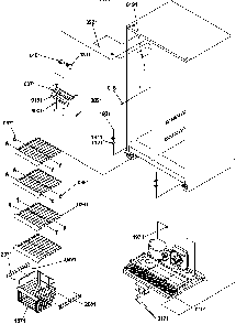 Freezer Shelves And Light Diagram and Parts List for SG19SW-P1193702WW  Amana Refrigerator