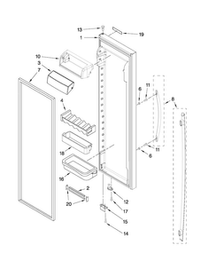 Refrigerator Door Parts Diagram and Parts List for JCD2595WES00  Jenn-Air Refrigerator