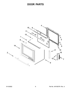 Door Parts Diagram and Parts List for JES1450CFS3  Maytag Range