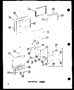 Exterior Parts Diagram and Parts List for RR6W P72110-2M Amana Microwave