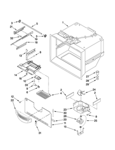 Freezer Liner Parts Diagram and Parts List for MB2216PUAW2  Maytag Refrigerator
