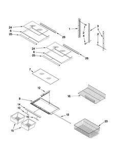 Shelf Parts Diagram and Parts List for ABB1921WEW2  Amana Refrigerator