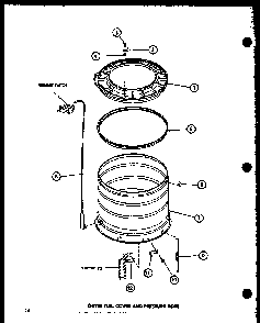 Outer Tub Diagram and Parts List for TAA400 P77040-2W Amana Washer