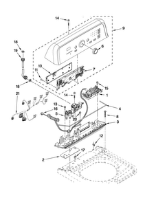Control Panel Parts Diagram and Parts List for MVWB300WQ2  Maytag Washer