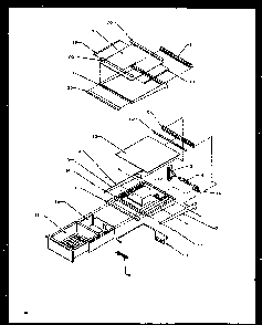 Refrigerator Shelving And Drawers Diagram and Parts List for SXD22NW-P1162405WW  Amana Refrigerator