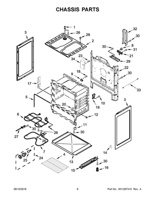 Chassis Parts Diagram and Parts List for YACR4303MFW3  Maytag Range
