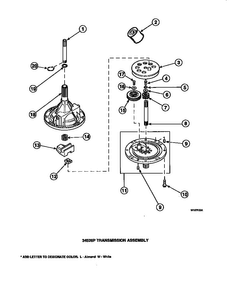 34526p Transmission Assembly Diagram and Parts List for CW8202W2-PCW8202W2A  Crosley Washer