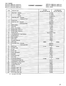 Cabinet Assembly Page 2 Diagram and Parts List for RLT360  Amana Range