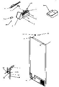 Factory Installed Ice Maker Diagram and Parts List for THI18S3W-P1195401W  Amana Refrigerator