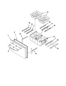 Freezer Door Parts Diagram and Parts List for MFI2269VEQ5  Maytag Refrigerator