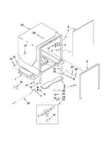 Tub And Frame Parts Diagram and Parts List for MDB8959AWB5  Maytag Dishwasher