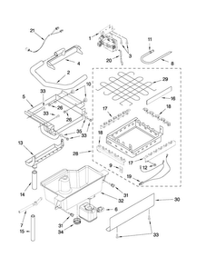 Evaporator, Ice Cutter Grid And Water Parts Diagram and Parts List for MIM1554XRS0  Maytag Ice Maker