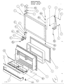 Freezer Door Diagram and Parts List for TZ21Q  Amana Refrigerator