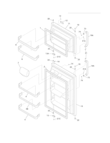 Doors Diagram and Parts List for CRT182NB0  Crosley Refrigerator