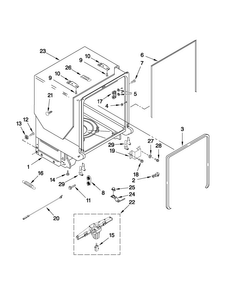 Tub And Frame Parts Diagram and Parts List for MDB8959AWW0  Maytag Dishwasher