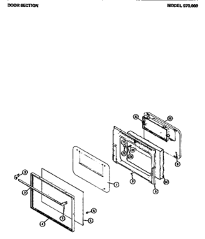02 - DOOR SECTION Diagram and Parts List for 970000  Maytag Range