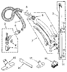 Hose And Attachment Diagram and Parts List for 1162040092  Kenmore Canister Vacuum