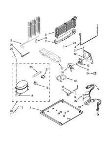 Unit Parts Diagram and Parts List for M1BXXLZYM00  Maytag Refrigerator