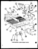 COMPRESSOR COMPARTMENT PARTS Diagram and Parts List for TJ18M P7859221W Amana Refrigerator