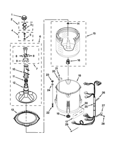 Basket And Tub Parts Diagram and Parts List for 4GMVWC100YQ1  Maytag Washer
