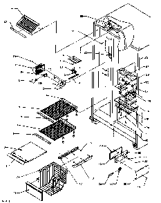 Freezer Shelving And Refrigerator Light Diagram and Parts List for SXD25AL-P1162436WL  Amana Refrigerator