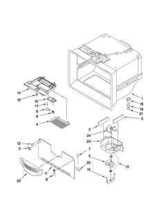 Freezer Liner Parts Diagram and Parts List for MBF2254HEQ4  Maytag Refrigerator