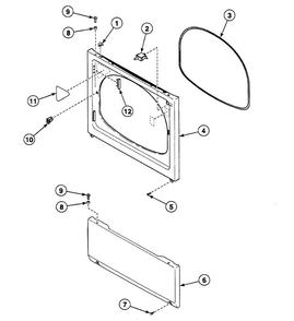 Front Panel Diagram and Parts List for SSEY07WF1500  Speed Queen Dryer