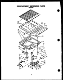 COMPARTMENT SEPARATOR PARTS Diagram and Parts List for GFS185/MN10  Caloric Refrigerator
