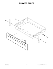 Drawer Parts Diagram and Parts List for YACR4503SFW9  Amana Range