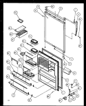 REF DOOR Diagram and Parts List for TG18RBW P1158303W W Amana Refrigerator
