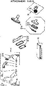 Attachment Parts Diagram and Parts List for 11628996  Kenmore Canister Vacuum