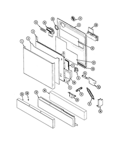 Door Diagram and Parts List for JDB6510AWK  Jenn-Air Dishwasher
