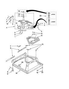 Machine Base Parts Diagram and Parts List for 6AMTW5555TQ1  Maytag Washer
